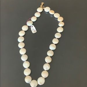 NWT hand knotted coin pearl necklace.